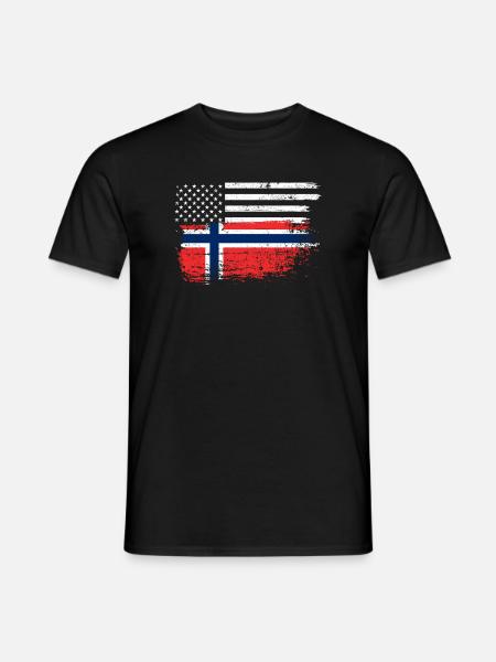 Grunge USA Norway Flag Mash - Men's T-Shirt - black