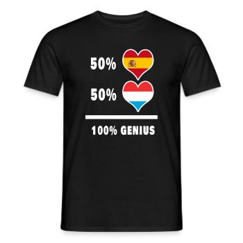 Luxembourg et Espagne génie / cadeau - T-shirt homme - noir - Devant - AI Model Male 178 light (178cm)