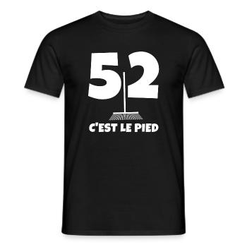 52 ans, anniversaire, anniversaire humour - T-shirt homme - noir - Devant - AI Model Male 178 light (178cm)