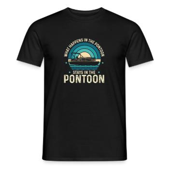 What Happens On The Pontoon Stays On The Pontoon - Men's T-Shirt - black - Front - AI Model Male 178 light (178cm)