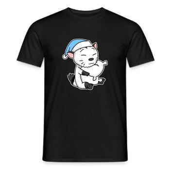 Katze Katzenrasse American Bobtail - Männer T-Shirt - Schwarz - Vorne - AI Model Male 178 light (178cm)