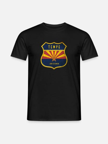 Tempe Arizona flags crest design - Men's T-Shirt - black