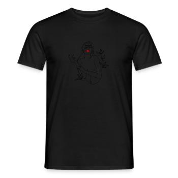 Line Art illustration. Woman in black and white - Men's T-Shirt - black - Front - AI Model Male 178 light (178cm)