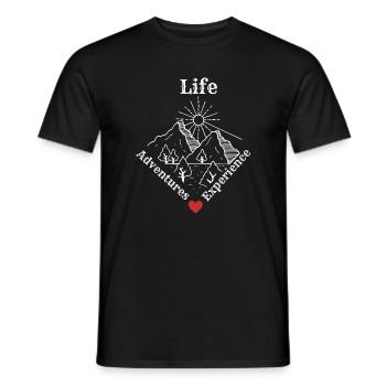 Life Adventures Experience - Adventure Tee - Männer T-Shirt - Schwarz - Vorne - AI Model Male 178 light (178cm)