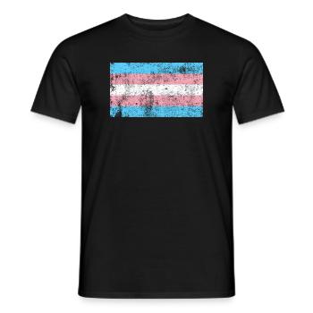 Transgender Flag Grunge Vintage Retro - Men's T-Shirt - black - Front - AI Model Male 178 light (178cm)
