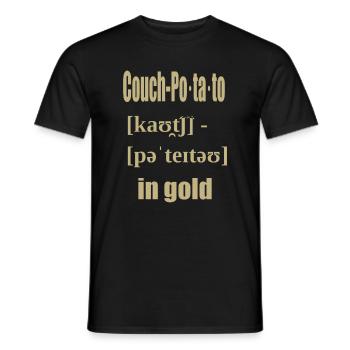 canapé pomme de terre en or - T-shirt homme - noir - Devant - AI Model Male 178 light (178cm)