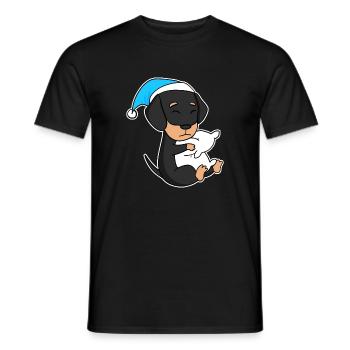 Chien Race de chien Teckel Teckel - T-shirt homme - noir - Devant - AI Model Male 178 light (178cm)