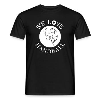 Nous aimons l’icône du handball icône logo illustration - T-shirt homme - noir - Devant - AI Model Male 178 light (178cm)