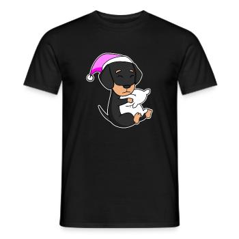 Dog Dog breed Dachshund - Men's T-Shirt - black - Front - AI Model Male 178 light (178cm)