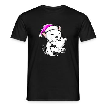Katze Katzenrasse American Bobtail - Männer T-Shirt - Schwarz - Vorne - AI Model Male 178 light (178cm)