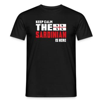 Keep Calm Sardinia flag design - Men's T-Shirt - black - Front - AI Model Male 178 light (178cm)