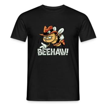 Beehaw Biene Mit Cowboyhut Yeehaw - Männer T-Shirt - Schwarz - Vorne - AI Model Male 178 light (178cm)