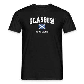 Graphique du drapeau de l’Écosse de Glasgow - T-shirt homme - noir - Devant - AI Model Male 178 light (178cm)