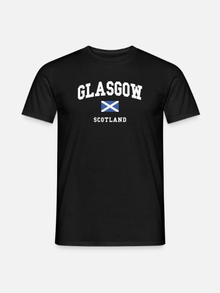 Glasgow Scotland Flag Graphic - Men's T-Shirt - black