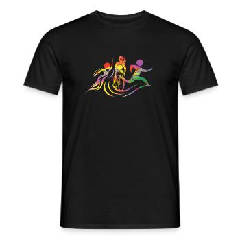 Watercolors Women Triathlon - Men's T-Shirt - black - Front - AI Model Male 178 light (178cm)