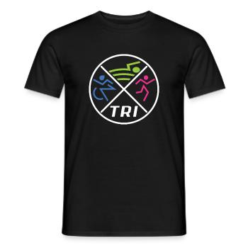 Women's Triathlon - Men's T-Shirt - black - Front - AI Model Male 178 light (178cm)