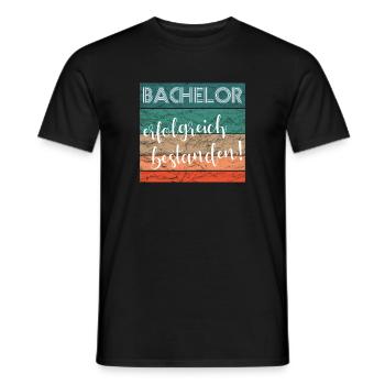 Bachelor erfolgreich bestanden Abschluss retro - Männer T-Shirt - Schwarz - Vorne - AI Model Male 178 light (178cm)
