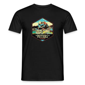 Poitiers France Futuroscope theme park - Men's T-Shirt - black - Front - AI Model Male 178 light (178cm)