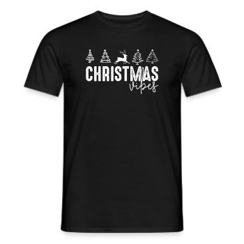 Weihnachtsstimmung Rentierbäume - Männer T-Shirt - Schwarz - Vorne - AI Model Male 178 light (178cm)