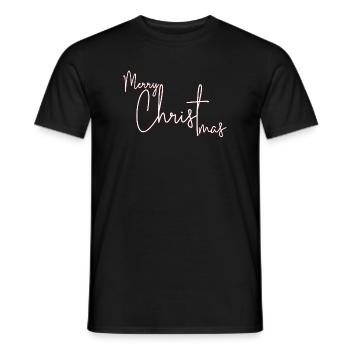 Script Cramoisi Joyeux Noël - T-shirt homme - noir - Devant - AI Model Male 178 light (178cm)