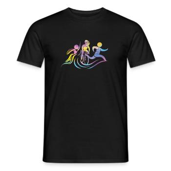 Watercolors Women Triathlon - Men's T-Shirt - black - Front - AI Model Male 178 light (178cm)