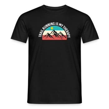 Trailrunning ist meine Therapie - Männer T-Shirt - Schwarz - Vorne - AI Model Male 178 light (178cm)