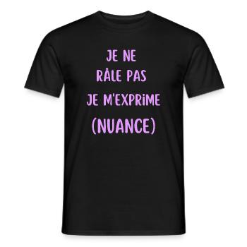Je ne râle pas je m'exprime - T-shirt homme - noir - Devant - AI Model Male 178 light (178cm)