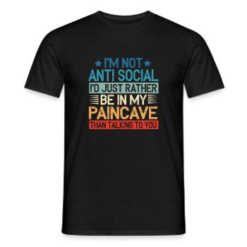 I'm Not Antisocial Paincave Triathlon - Men's T-Shirt - black - Front - AI Model Male 178 light (178cm)