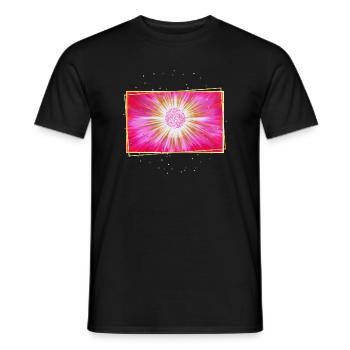 SoulsLight Cosmic Love Sonja Ariel von Staden - Men's T-Shirt - black - Front - AI Model Male 178 light (178cm)