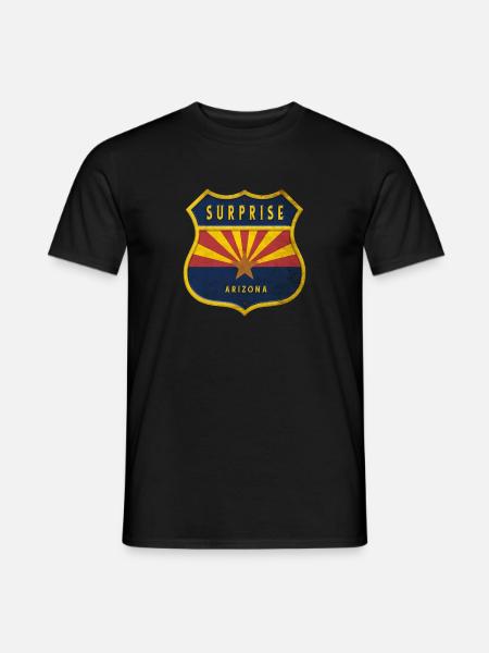 Surprise Arizona flag crest design - Men's T-Shirt - black
