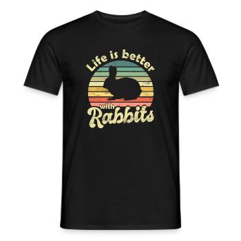 Hase Kaninchen - Männer T-Shirt - Schwarz - Vorne - AI Model Male 178 light (178cm)