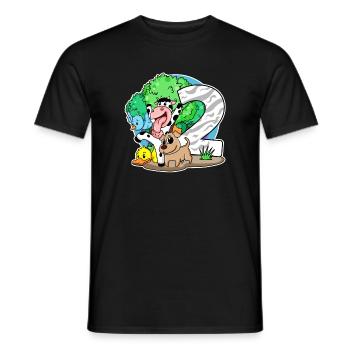 2ème anniversaire Animaux mignons 2 ans - T-shirt homme - noir - Devant - AI Model Male 178 light (178cm)