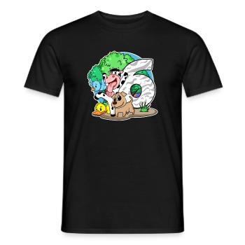 6. Geburtstag Niedliche Tiere 6 Jahre alt - Männer T-Shirt - Schwarz - Vorne - AI Model Male 178 light (178cm)