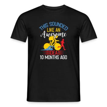 Idée géniale il y a 10 mois Triathlon - T-shirt homme - noir - Devant - AI Model Male 178 light (178cm)