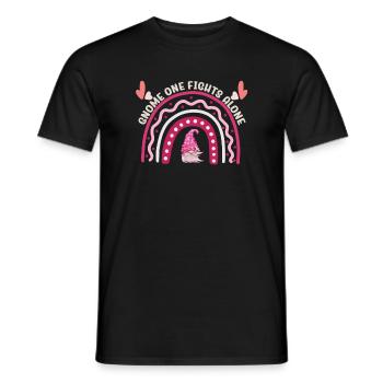 Gnome One Fights Alone Breast Cancer - Men's T-Shirt - black - Front - AI Model Male 178 light (178cm)