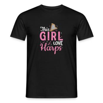 This Girl Love Harps Jeu de harpes amusant - T-shirt homme - noir - Devant - AI Model Male 178 light (178cm)