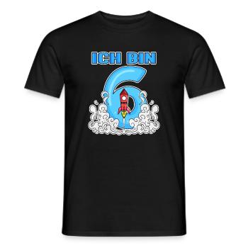 Junge 6 Jahre alt - Ich bin 6 - 6. Geburtstag - Männer T-Shirt - Schwarz - Vorne - AI Model Male 178 light (178cm)