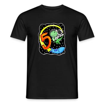 Jeune astronaute dinosaure de 5 ans - T-shirt homme - noir - Devant - AI Model Male 178 light (178cm)