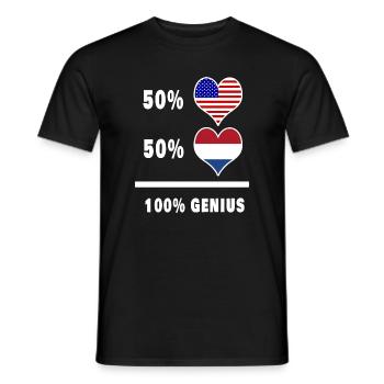 Conception ingénieuse du drapeau des États-Unis et des Pays-Bas - T-shirt homme - noir - Devant - AI Model Male 178 light (178cm)