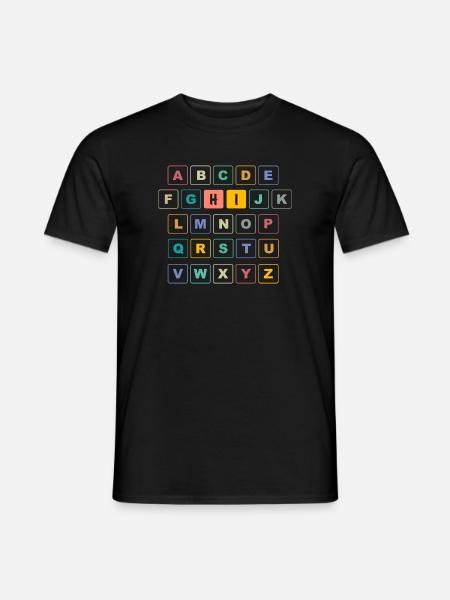 ABC Button HI - Kindergarten Vorschule - Männer T-Shirt - Schwarz