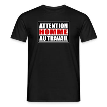 Homme au travail - T-shirt homme - noir - Devant - AI Model Male 178 light (178cm)