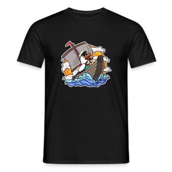 Mouette dans le bateau - T-shirt homme - noir - Devant - AI Model Male 178 light (178cm)