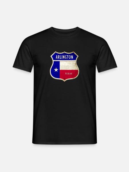Arlington Texas Crest Flag Design - Men's T-Shirt - black