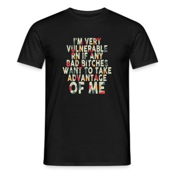 I'm Very Vulnerable RN - Men's T-Shirt - black - Front - AI Model Male 178 light (178cm)