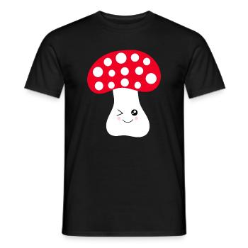 Kawaii, champignon, crapaud - T-shirt homme - noir - Devant - AI Model Male 178 light (178cm)