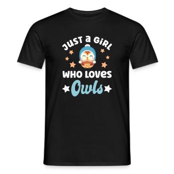 Owl Owls - Men's T-Shirt - black - Front - AI Model Male 178 light (178cm)
