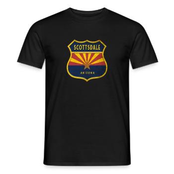 Motif du drapeau de Scottsdale, Arizona. - T-shirt homme - noir - Devant - AI Model Male 178 light (178cm)