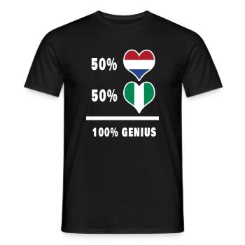 Nigéria et Pays-Bas Conception ingénieuse du drapeau - T-shirt homme - noir - Devant - AI Model Male 178 light (178cm)