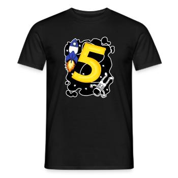 Young 5 years old astronaut - Men's T-Shirt - black - Front - AI Model Male 178 light (178cm)