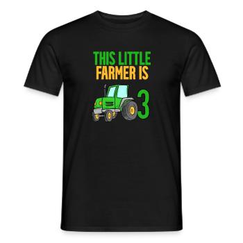 Farmer Farmer 3 years Boy 3rd birthday son - Men's T-Shirt - black - Front - AI Model Male 178 light (178cm)